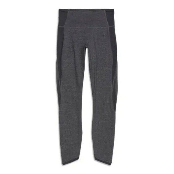 Lululemon Hit It Crop 4 Carbon Gray Sheer Cropped 24.5" Inseam‎ Athletic - Picture 1 of 11